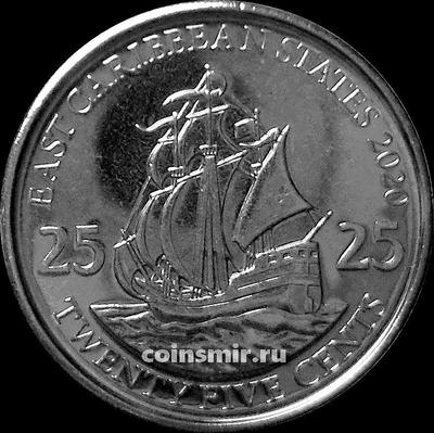 25 центов 2020 Восточные Карибы.
