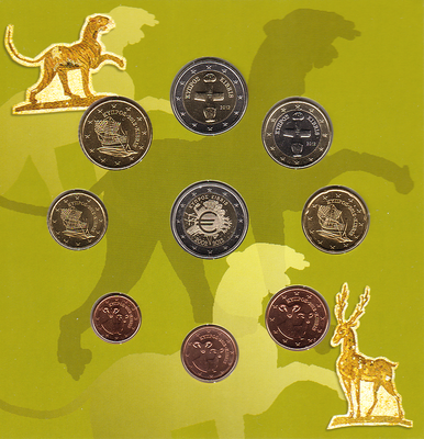Набор из 9 евро монет 2012 Кипр. Буклет.
