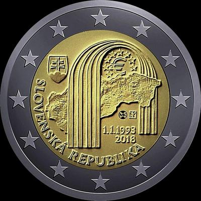 2 евро 2018 Словакия. 25 лет словацкой республике.