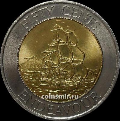 50 центов 1994 Новая Зеландия. Парусный корабль Индевор.
