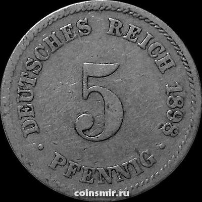 5 пфеннигов 1898 J Германия.
