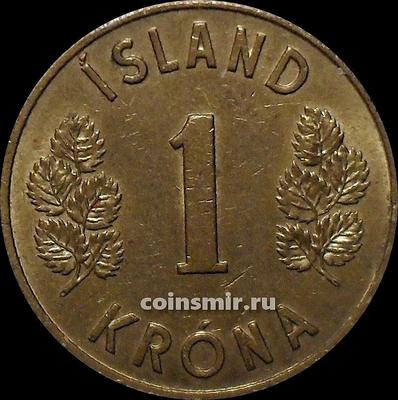 1 крона 1973 Исландия. Толстая 3 в годе.