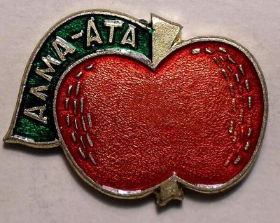 Значок Алма-Ата. Яблоко-символ города.