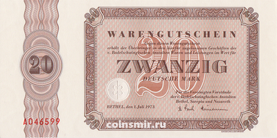 20 марок 1973 Германия г.Билефельд.