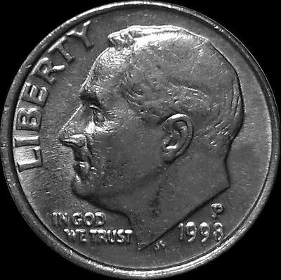 10 центов (1 дайм) 1998 Р США. Франклин Делано Рузвельт.