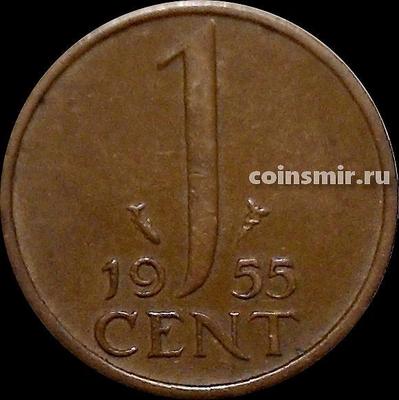1 цент 1955 Нидерланды. Рыбка.