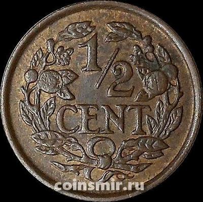 1/2 цента 1937 Нидерланды.