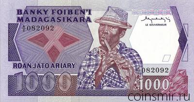 1000 франков (200 ариари) 1983-1987 Мадагаскар.