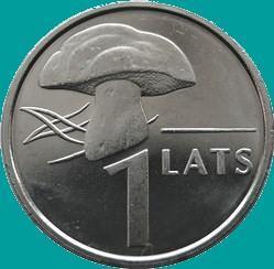 1 лат 2004 Латвия. Гриб.