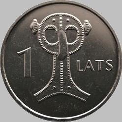 1 лат 2007 Латвия. Застёжка.