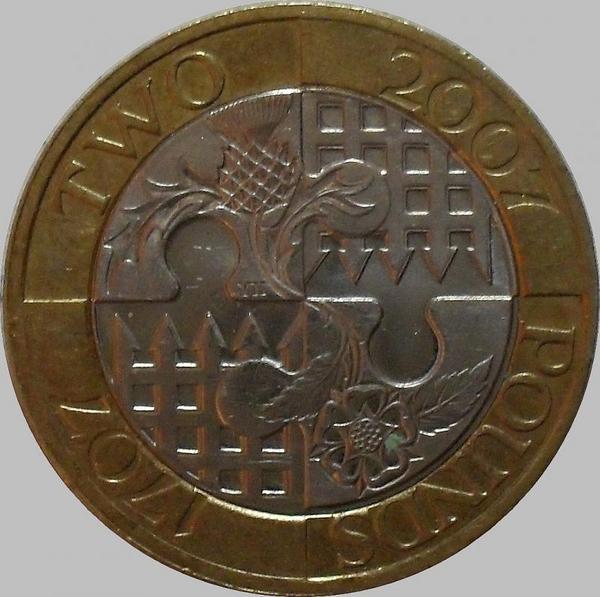 2 фунта 2007 Великобритания. 300 лет акту о союзе Англии и Шотландии.