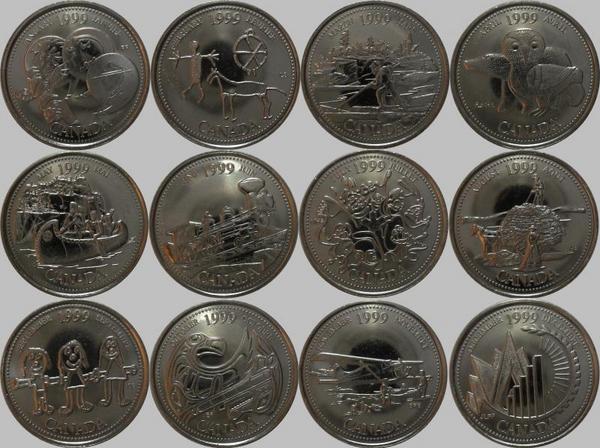 Набор монет 1999 Канада. Месяцы года.