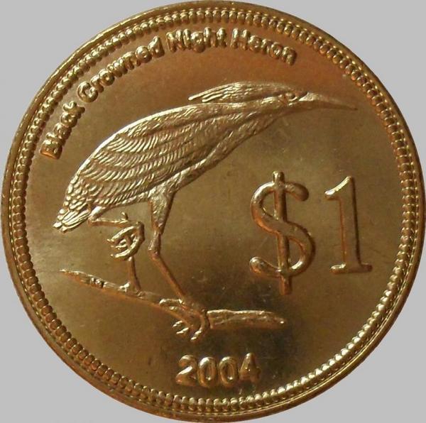 1 доллар 2004 Кокосовые острова. Кваква обыкновенная.