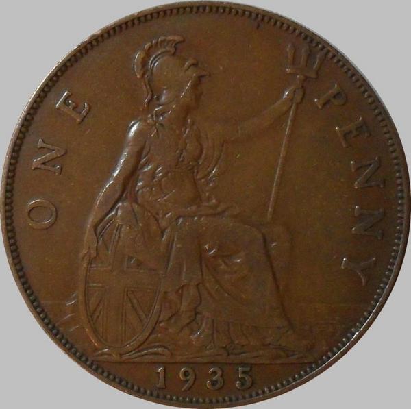 1 пенни 1935 Великобритания. 