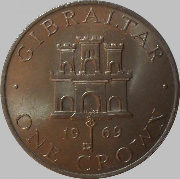 1 крона 1969 Гибралтар. 