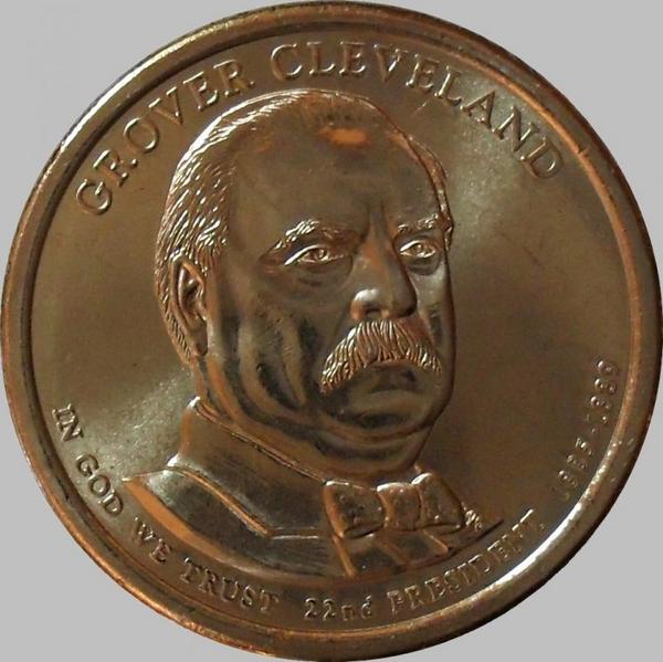 1 доллар 2012 Р США. 22-й президент США Гровер Кливленд.