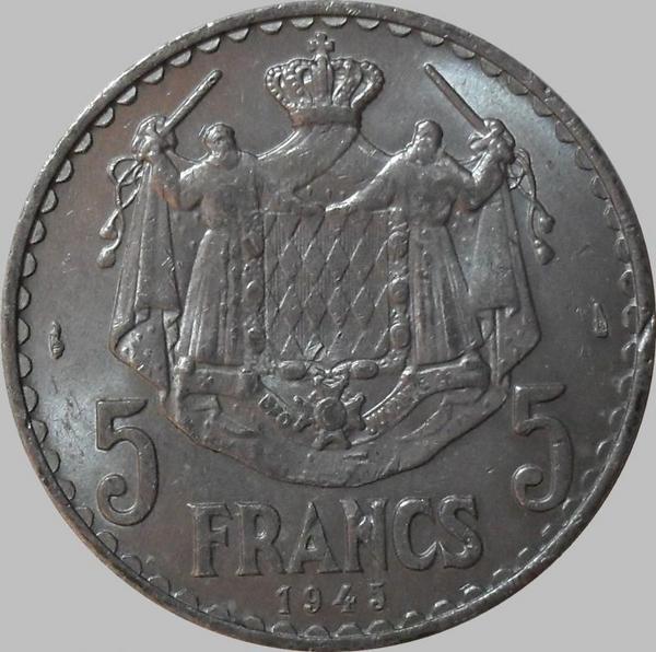 5 франков 1945 Монако.
