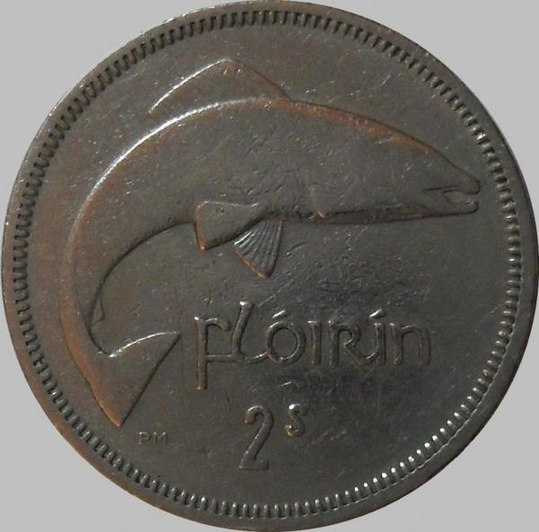 1 флорин (2 шиллинга) 1966 Ирландия. Лосось.
