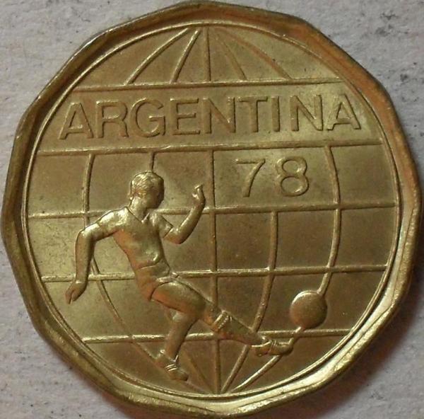 50 песо 1977 Аргентина. Чемпионат мира по футболу.