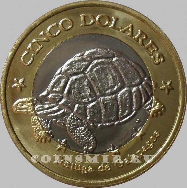 5 долларов 2008 Галапагосские острова. Черепаха. 