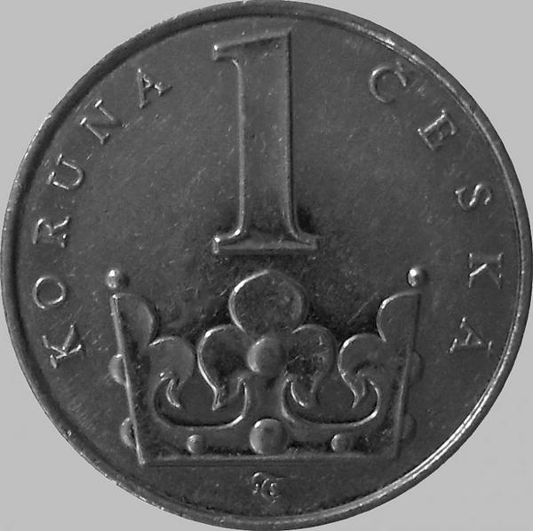 1 крона 1993 Чехия.
