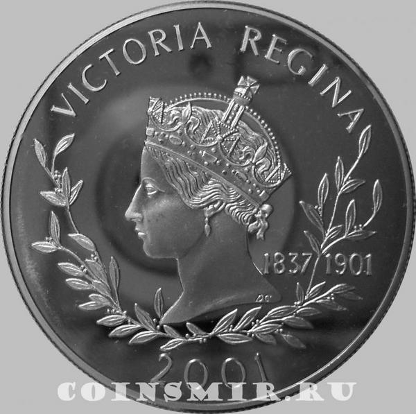 50 пенсов 2001 Фолклендские острова. Королева Виктория. Профиль.