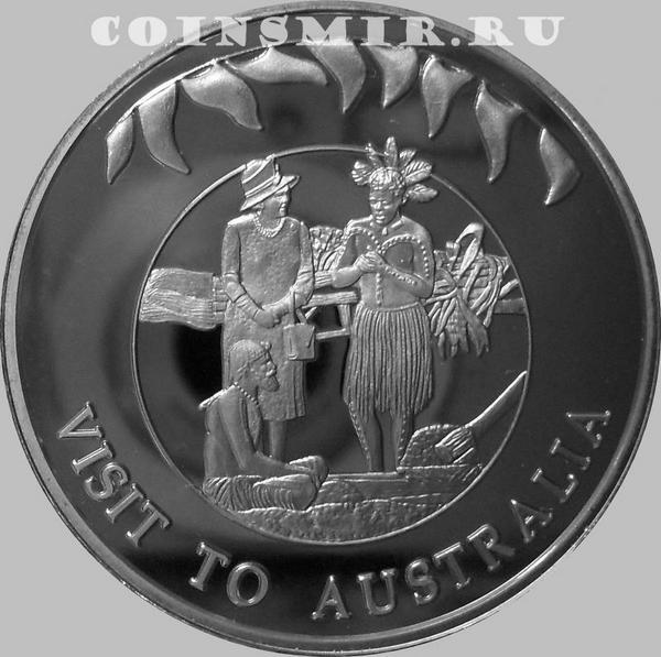 50 пенсов 2002 Фолклендские острова. Визит в Австралию.