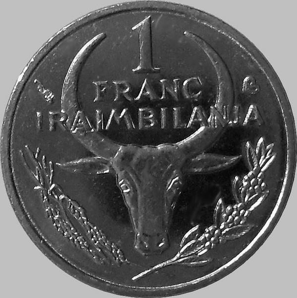 1 франк 2002 Мадагаскар. Пуансеттия (Рождественская звезда).