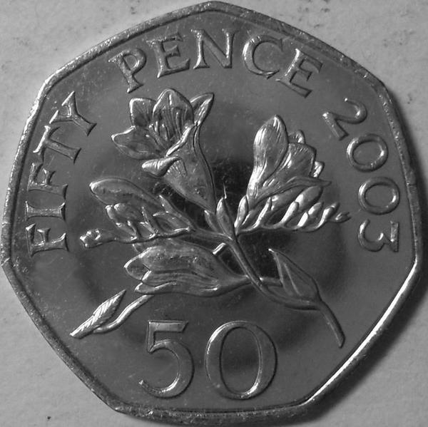 50 пенсов 2003 Гернси. Цветы.