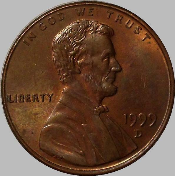 1 цент 1999 D США.