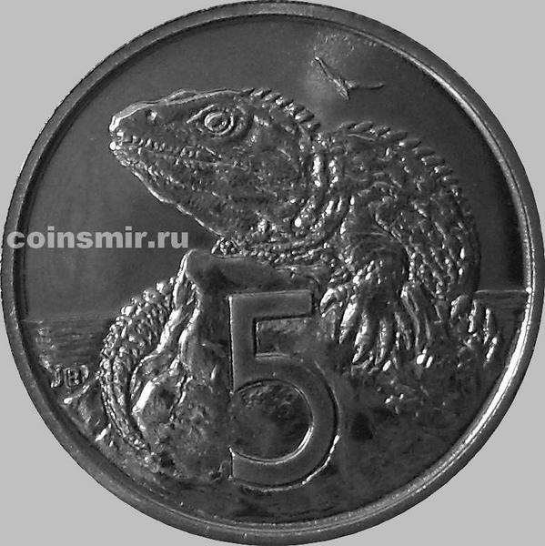 5 центов 1987 Новая Зеландия. Туатара (Новозеландская ящерица). (в наличии 1989 год)