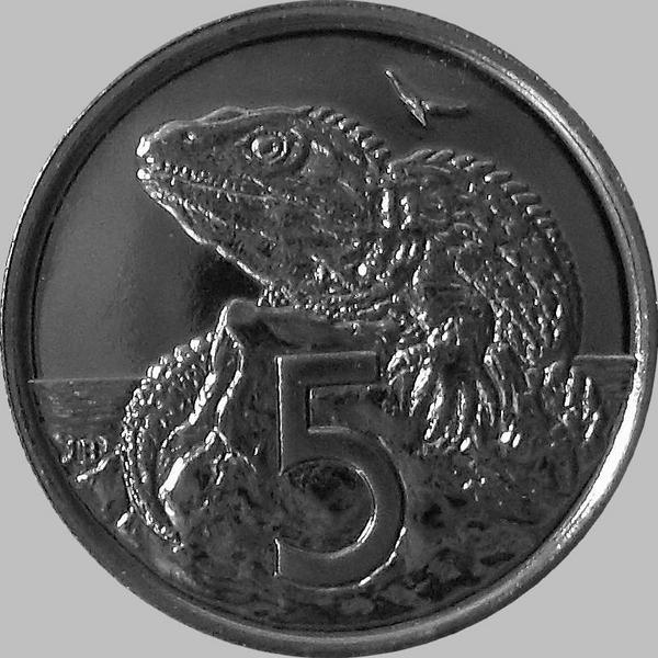 5 центов 1982 Новая Зеландия. Туатара (Новозеландская ящерица).