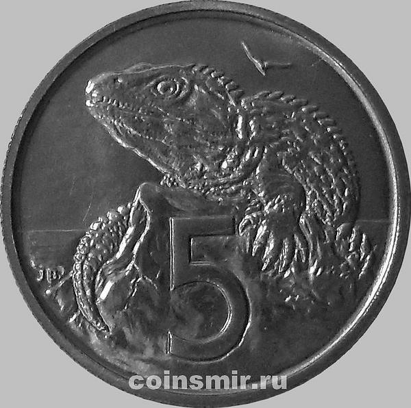 5 центов 1985 Новая Зеландия. Туатара (Новозеландская ящерица). (в наличии 1984 год)