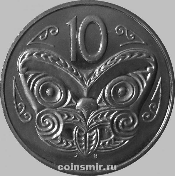 10 центов 1986 Новая Зеландия. Маска Маори.