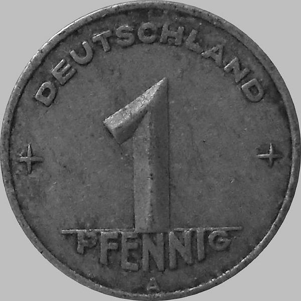 1 пфенниг 1949 А Германия ГДР.