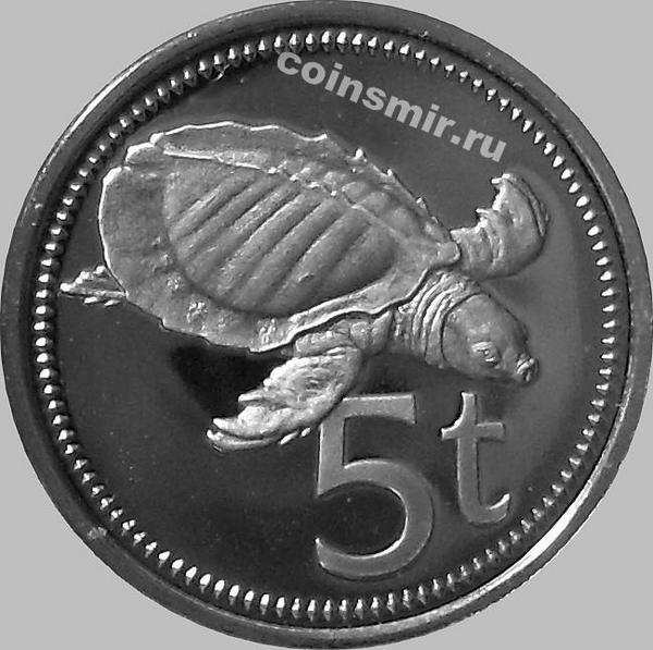 5 тойя 1975 Папуа-Новая Гвинея. Черепаха. Пруф.