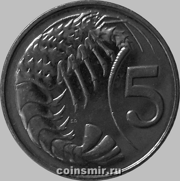 5 центов 2005 Каймановы острова. Креветка.