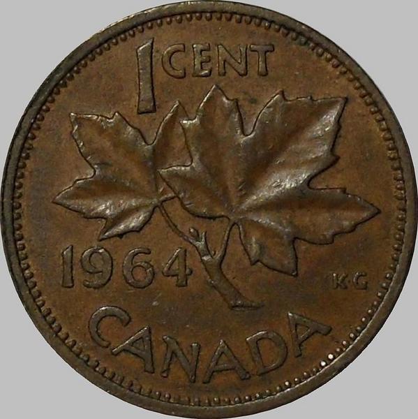 1 цент 1964 Канада.