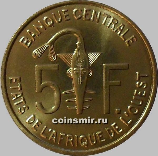 5 франков 2009 КФА BCEAO Западная Африка. (в наличии 2012 год)