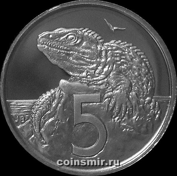 5 центов 1984 Новая Зеландия. Туатара (Новозеландская ящерица) Пруф. (в наличии 1976 год)
