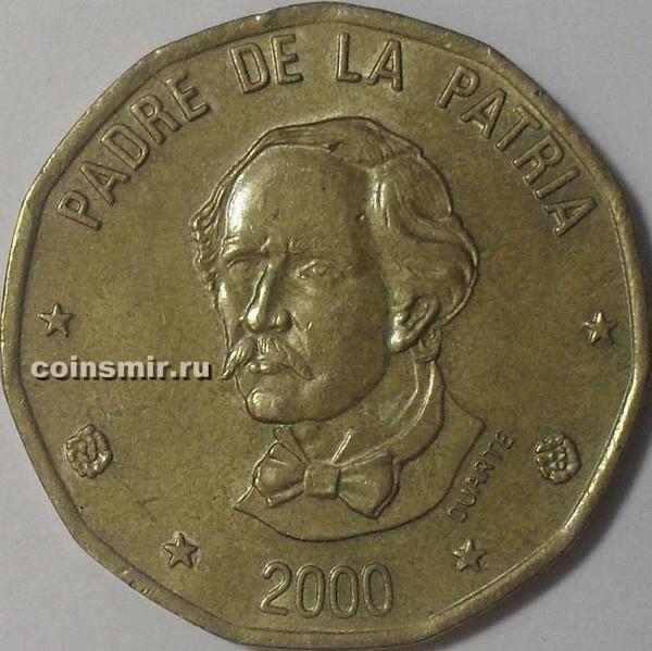 1 песо 2000 Доминиканская республика.