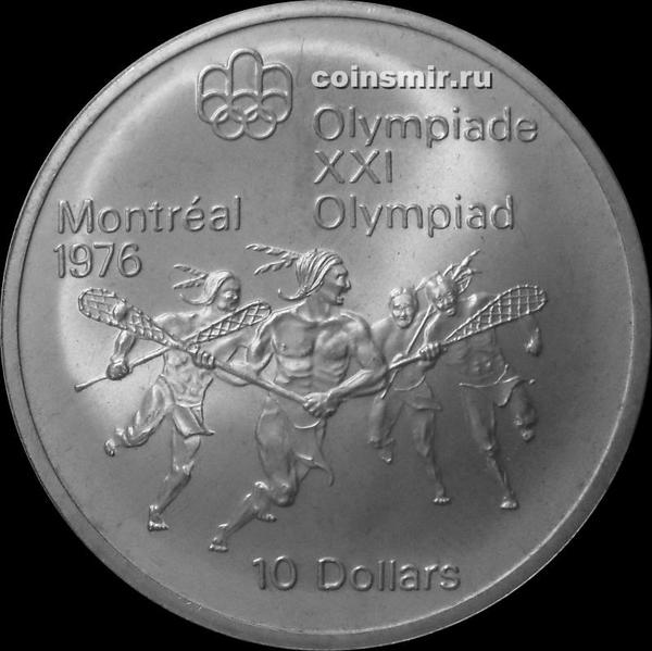 10 долларов 1974 Канада. Лакросс. Олимпиада в Монреале 1976.