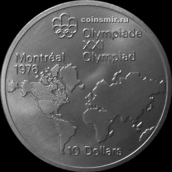 10 долларов 1973 Канада. Карта мира. Олимпиада в Монреале 1976.