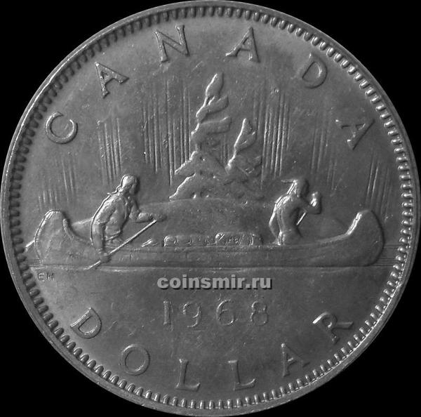 1 доллар 1968 Канада. Индейцы в каноэ.