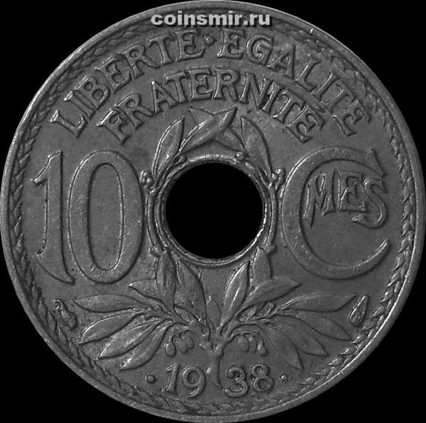 10 сантимов 1938 Франция. 