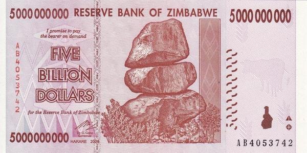 5 миллиардов долларов 2008 Зимбабве. 