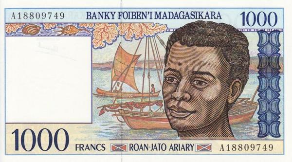 1000 франков (200 ариари) 1994 Мадагаскар. 