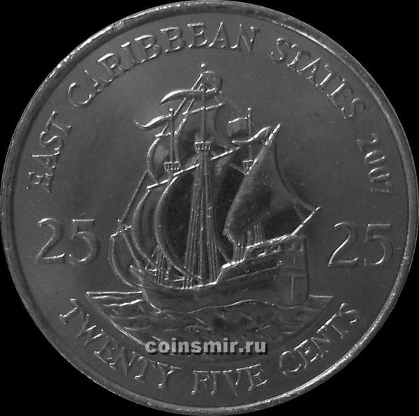 25 центов 2007 Восточные Карибы.