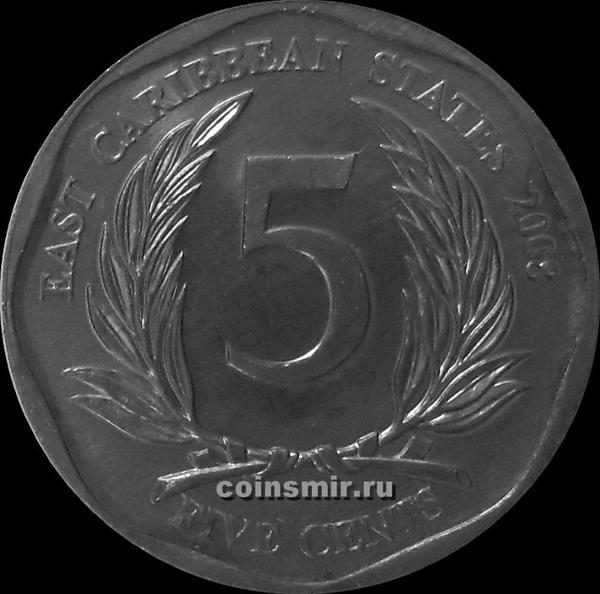5 центов 2008 Восточные Карибы.