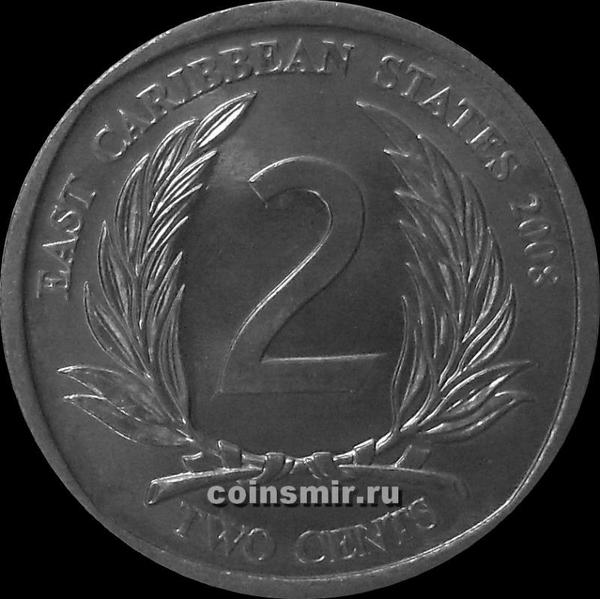 2 цента 2008 Восточные Карибы.